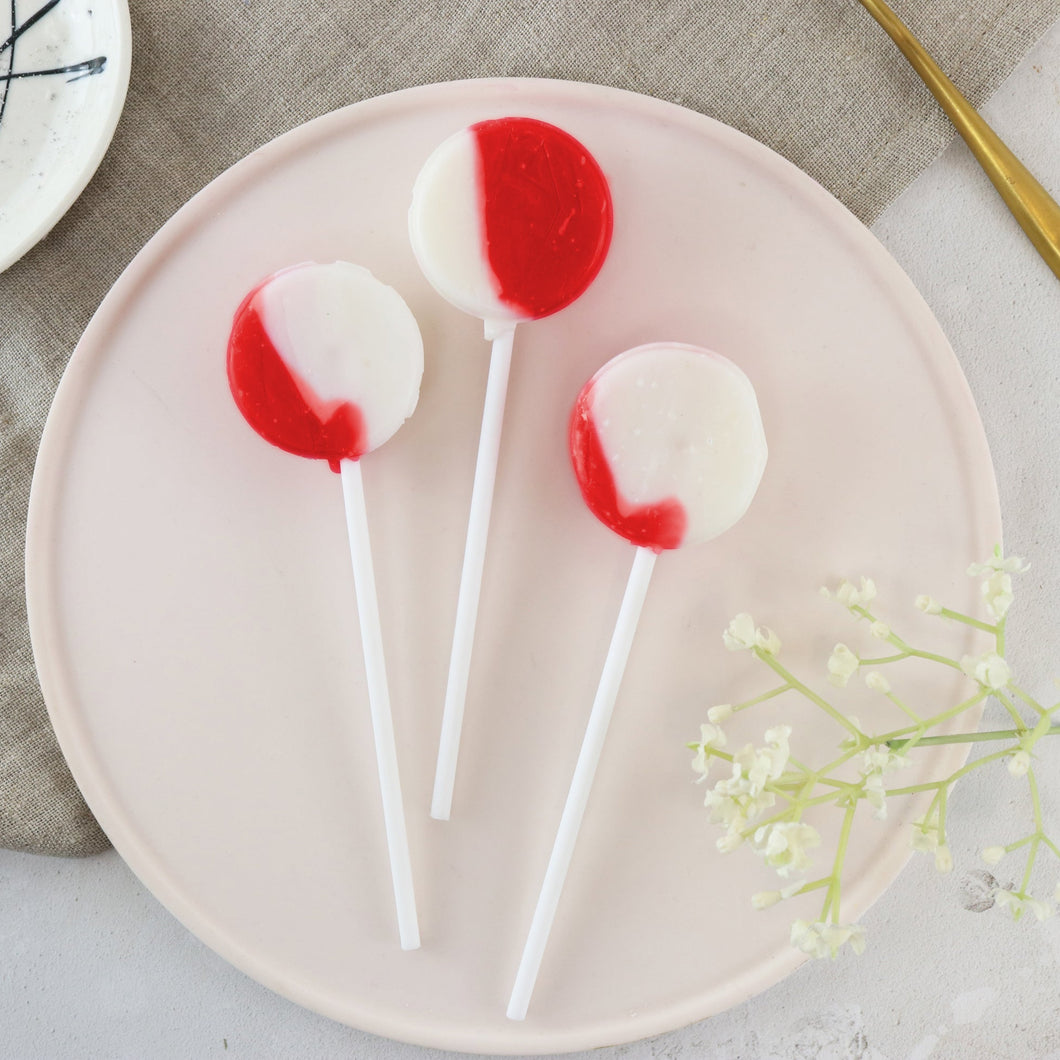 Strawberries and Cream Small Lollipops - 5 Pack Gift Box